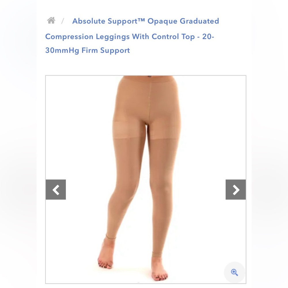 Absolute Support Opaque Grad. Comp. Leggings w/ Cont. Tp 20-30mmHg Frm Supp.